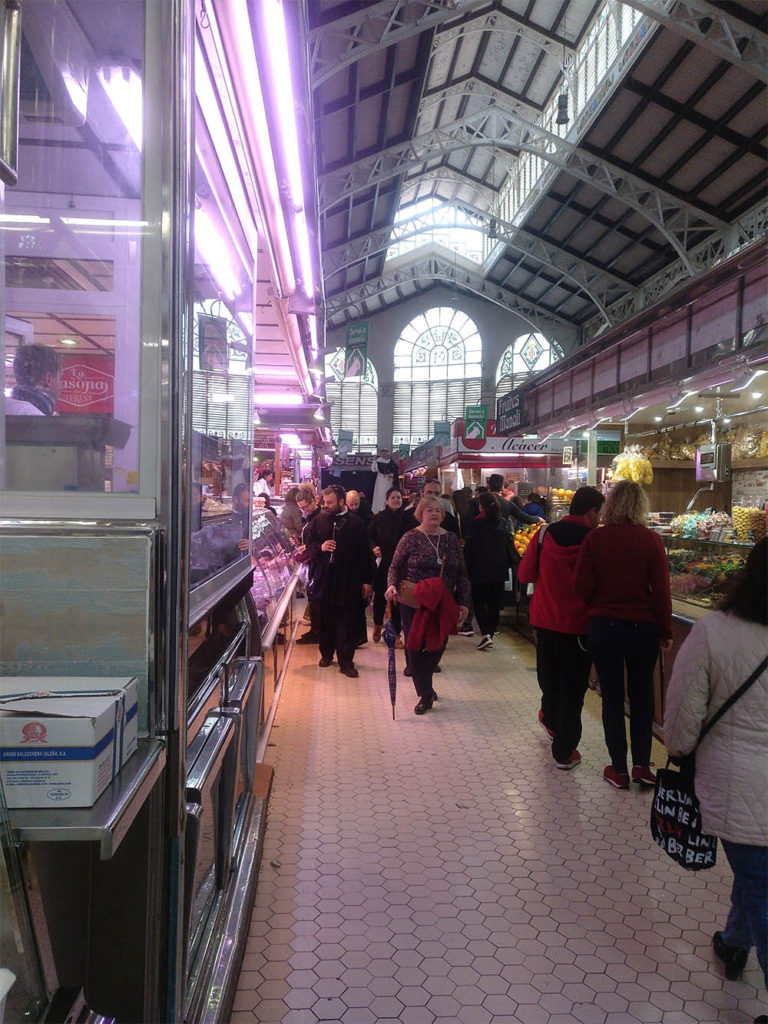 people shopping at the mercado central Valencia Spain