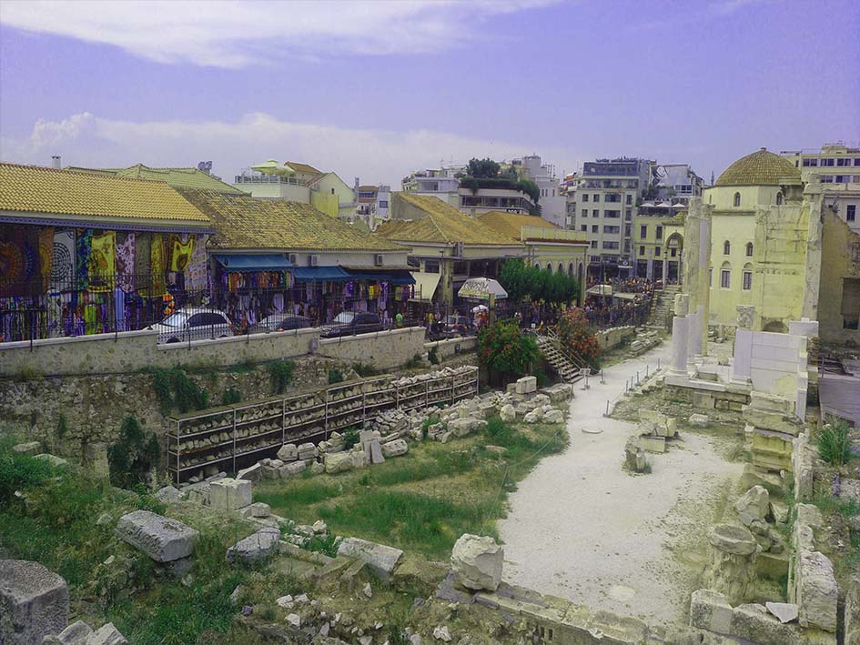scene in Athens market for a trial run relocation purpose